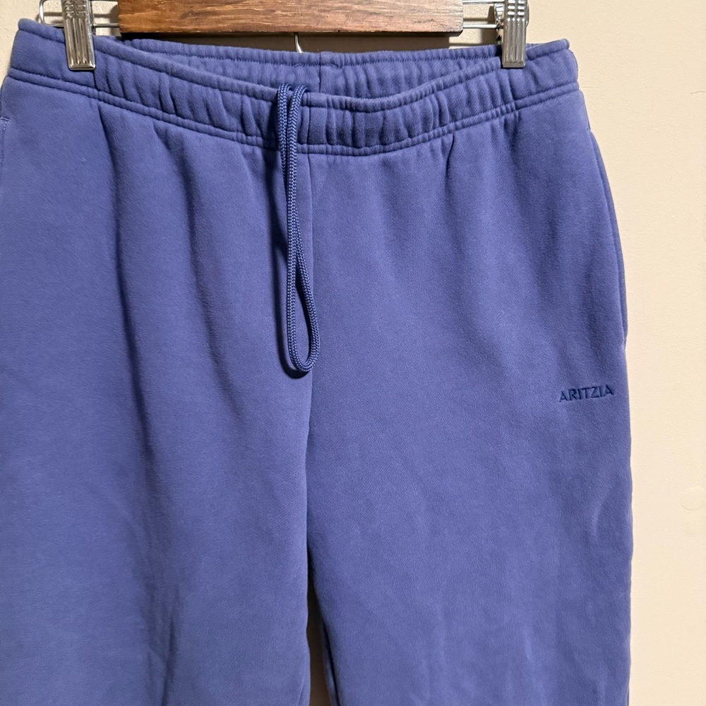 Aritzia Cozy Sweatfleece Mega Straight Sweatpant in Nightshade Blue- Size Medium - Picture 3 of 8